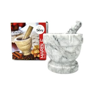 Mortier et Pilon en Marbre - Sevy - 5 1/4" x 4"