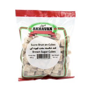 Hard Cane Sugar Cubes - Akhavan - 400 g ( قند شکسته سفت قهوه ای اخوان )