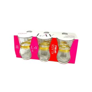 Turkish Tea Glasses - LAV - 6 pcs (4oz) ( استکان کمر باریک ترکیه ای شش عدد  )