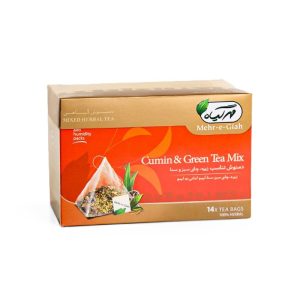 Mixed Herbal Tea ( Cumin & Green Tea Mix ) - Mehr Giah - 14 Tea Bags ( دمنوش مخلوط زیره و چای سبز تناسب اندام مهرگیاه )