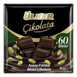 Pistachio dark chocolate 60 % - Ülker - 65 g ( شکلات تلخ پسته ای )
